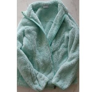 Sky blue fluffy comfortable Columbia sweater
